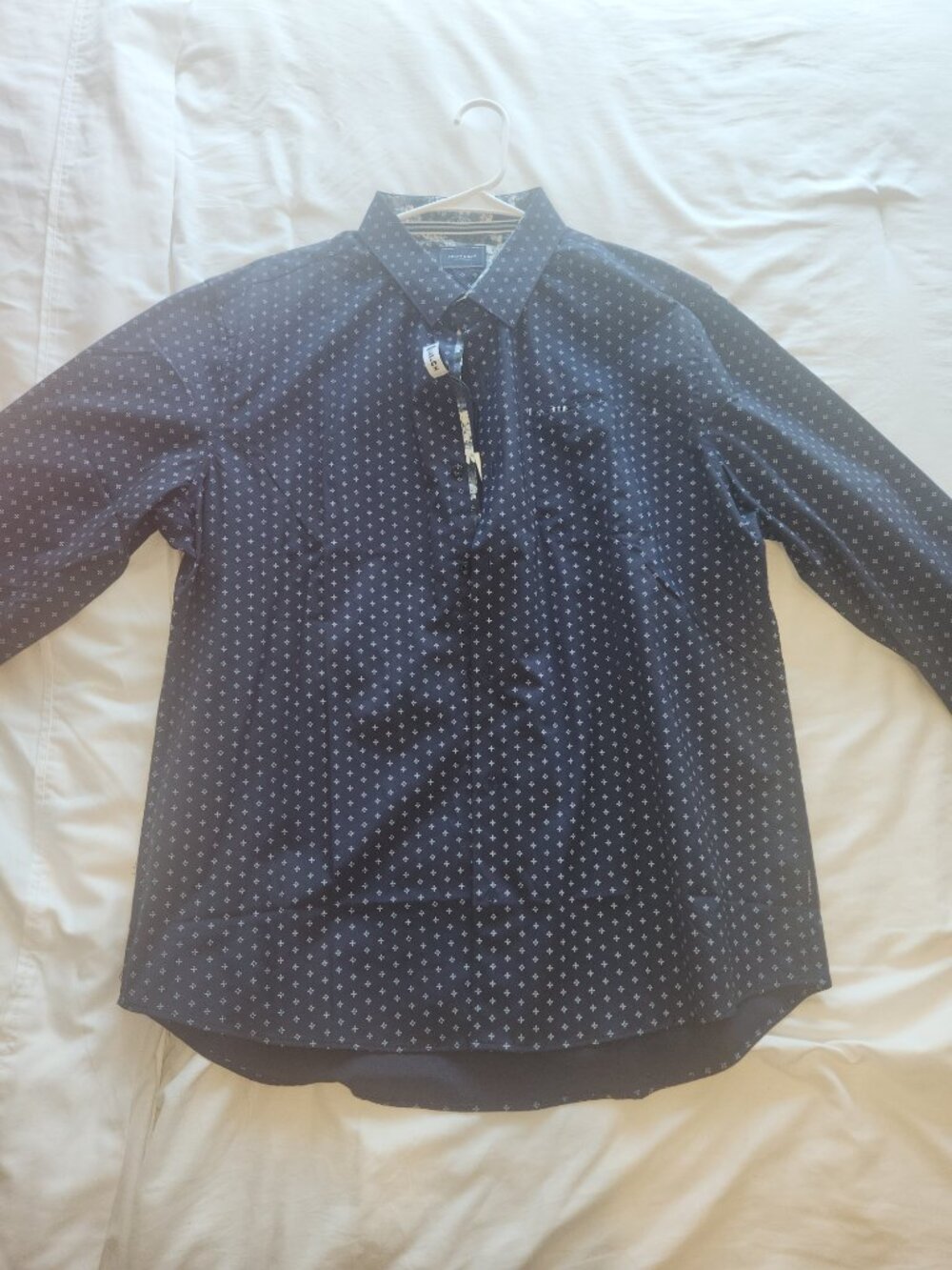 7Diamonds Men's Button-Down Shirt, Navy Blue, XL